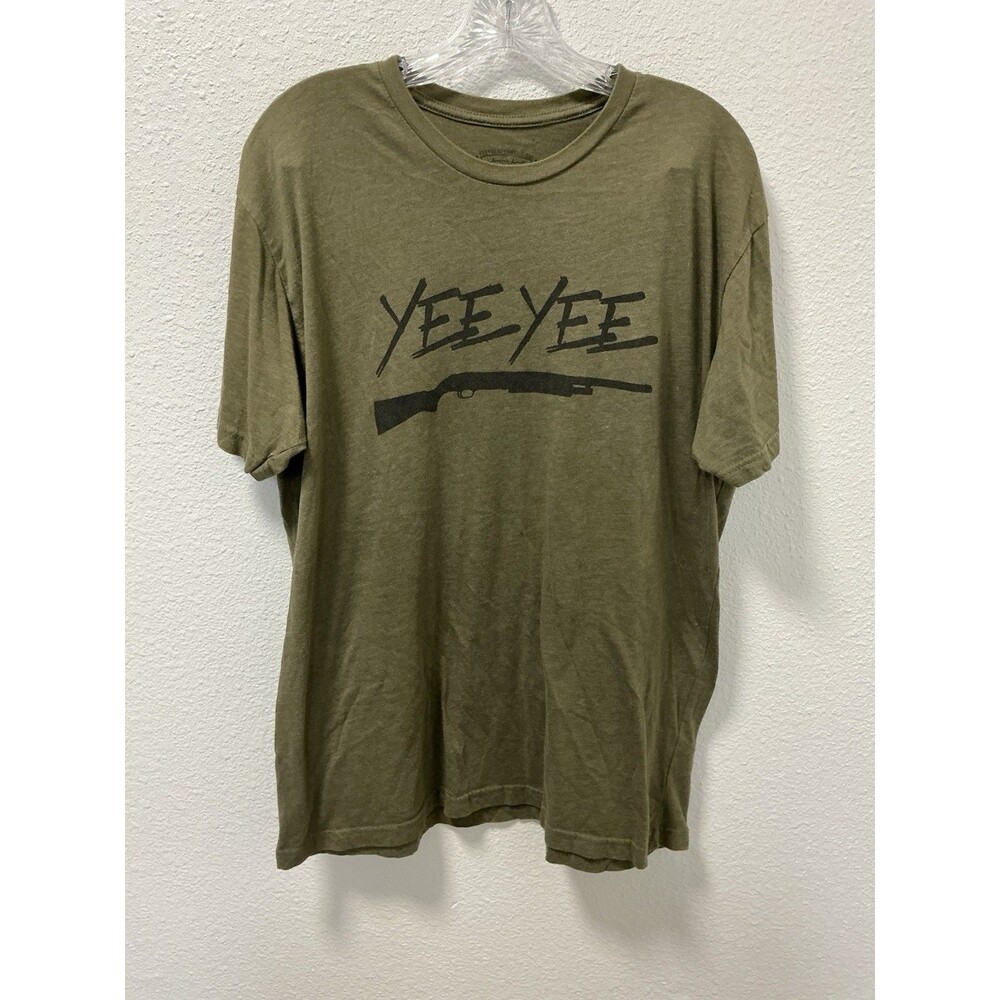 YEE YEE Apparel Men’s XL T Shirt Olive Green Shotgun Country Hunting Graphic Tee